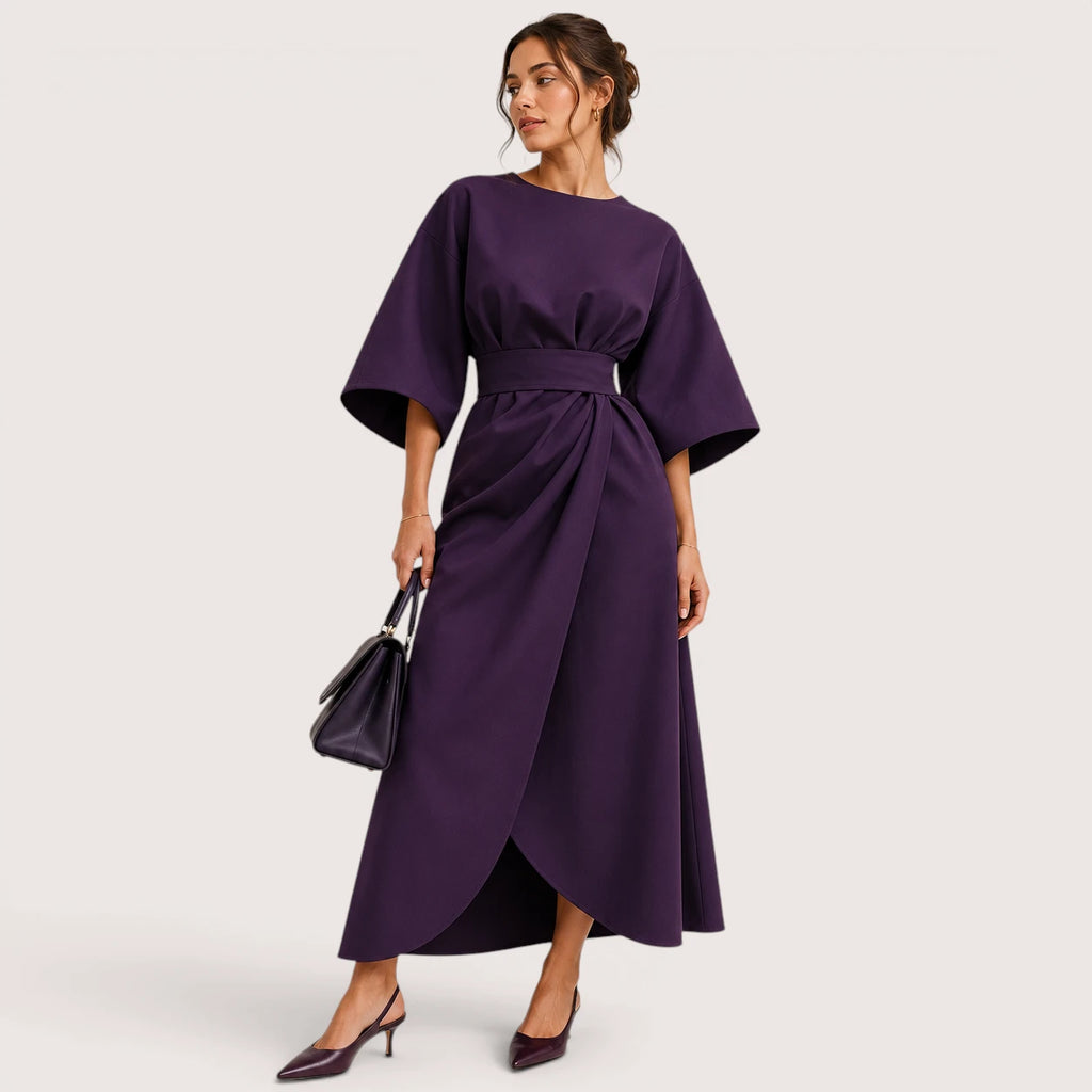 Alina | Damen Midikleid Mit Laternenärmeln