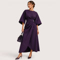 Alina | Damen Midikleid Mit Laternenärmeln