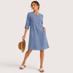 Brielle | Damen Hemdblusenkleid Mit Knopfleiste Und Seitentaschen