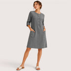 Brielle | Damen Hemdblusenkleid Mit Knopfleiste Und Seitentaschen