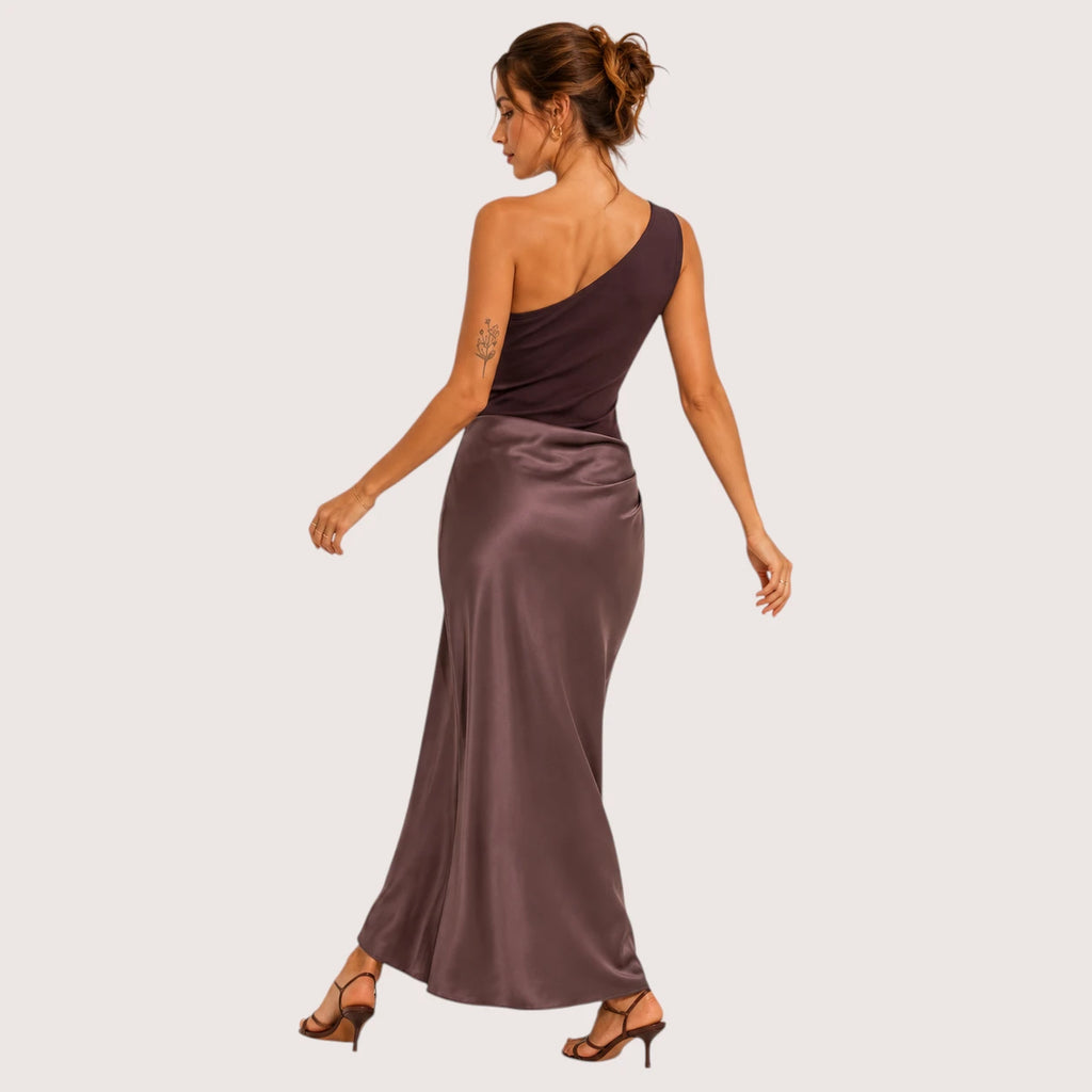 Estelle | Damen One-Shoulder Maxi Abendkleid