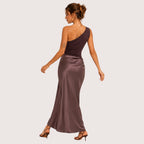 Estelle | Damen One-Shoulder Maxi Abendkleid