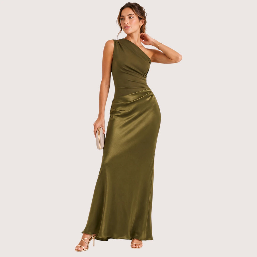 Estelle | Damen One-Shoulder Maxi Abendkleid