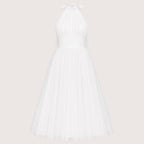 Carmen | Damen Neckholder Tüll Midikleid Mit Ausgestelltem Rock