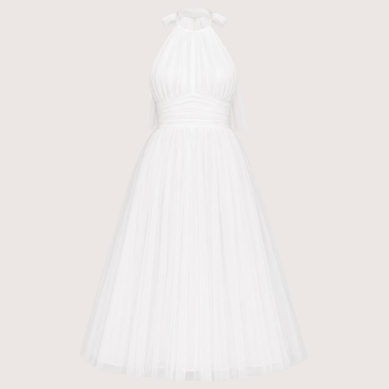 Carmen | Damen Neckholder Tüll Midikleid Mit Ausgestelltem Rock