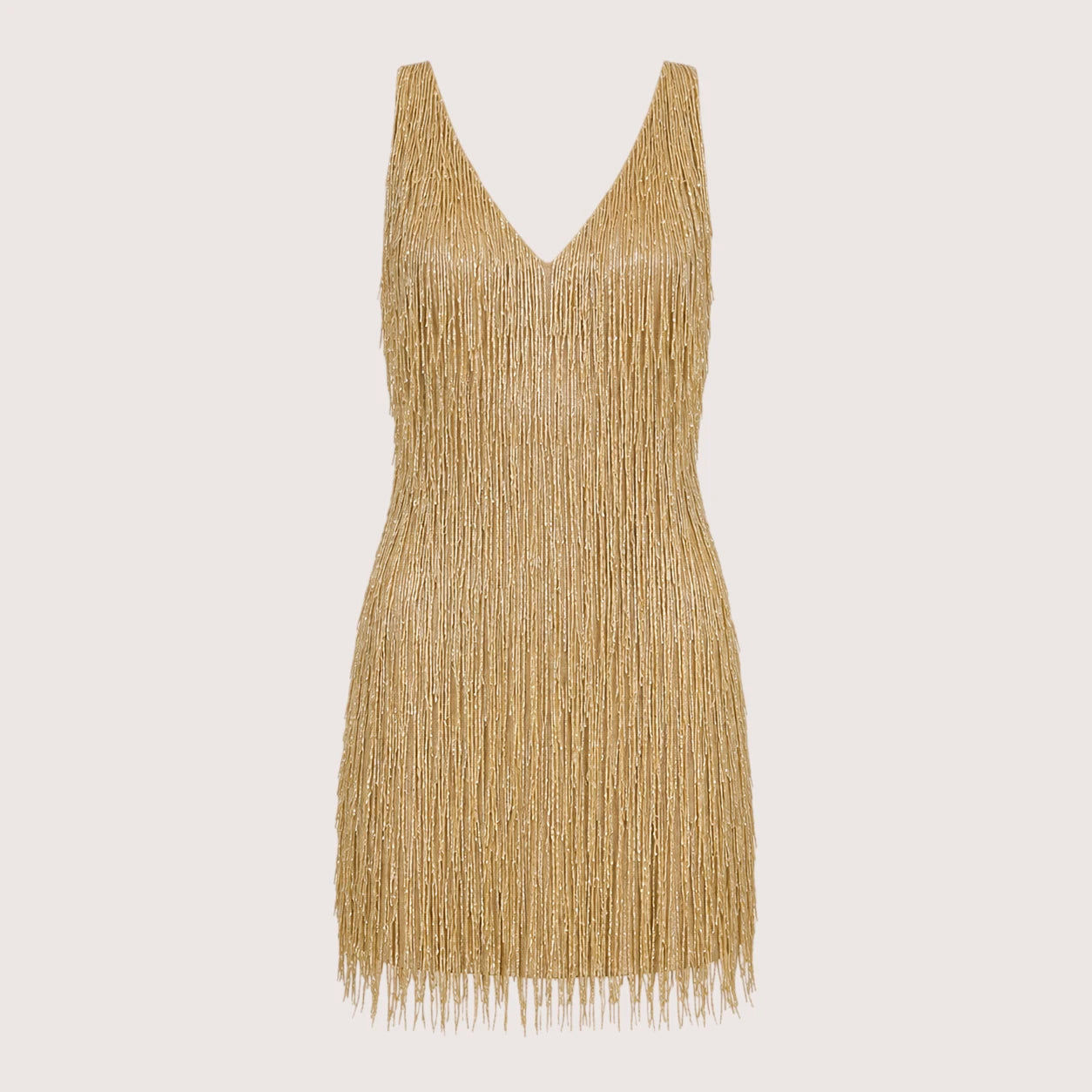 Monica | Damen Mini Partykleid Mit V-Ausschnitt Und Fransen