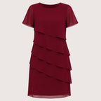 Sabrina | Damen Asymmetrisches Knielanges Kleid Mit Lagen