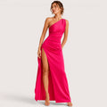 Aubrey | Damen One-Shoulder Maxikleid Mit Hohem Schlitz