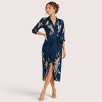 Harlow | Damen Kleid Mit Geometrischem Print Und Taillengürtel