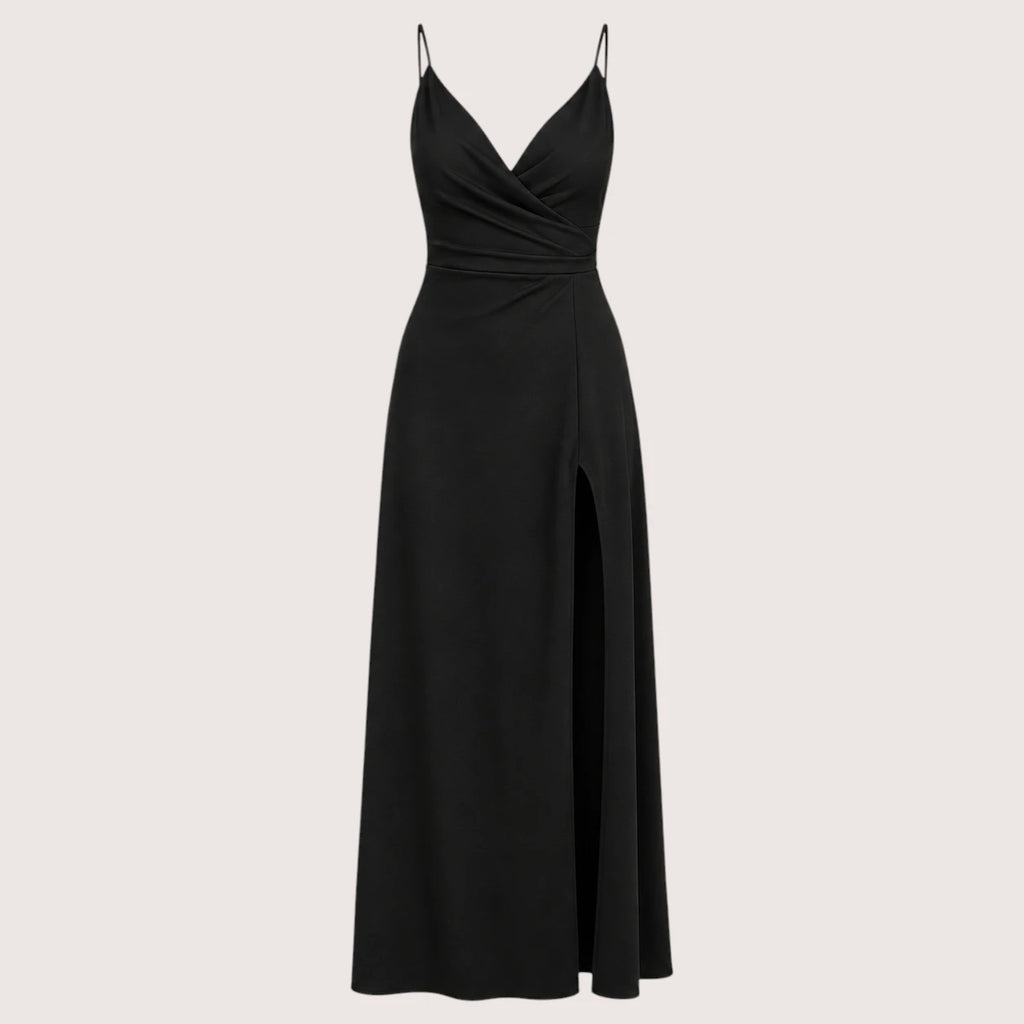 Elodie | Damen Ärmelloses V-Ausschnitt Maxikleid Mit Seitenschlitz