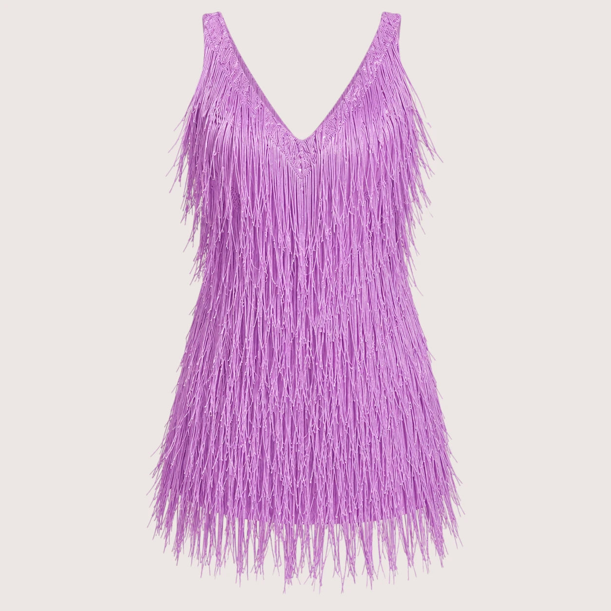 Tiana | Damen Pailletten Mini Kleid Mit Fransen Und Federn