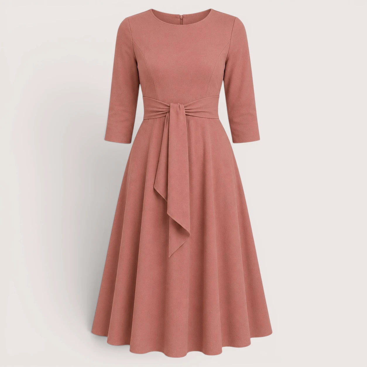 Rosalind | Damen Midikleid Mit Taillenschleife
