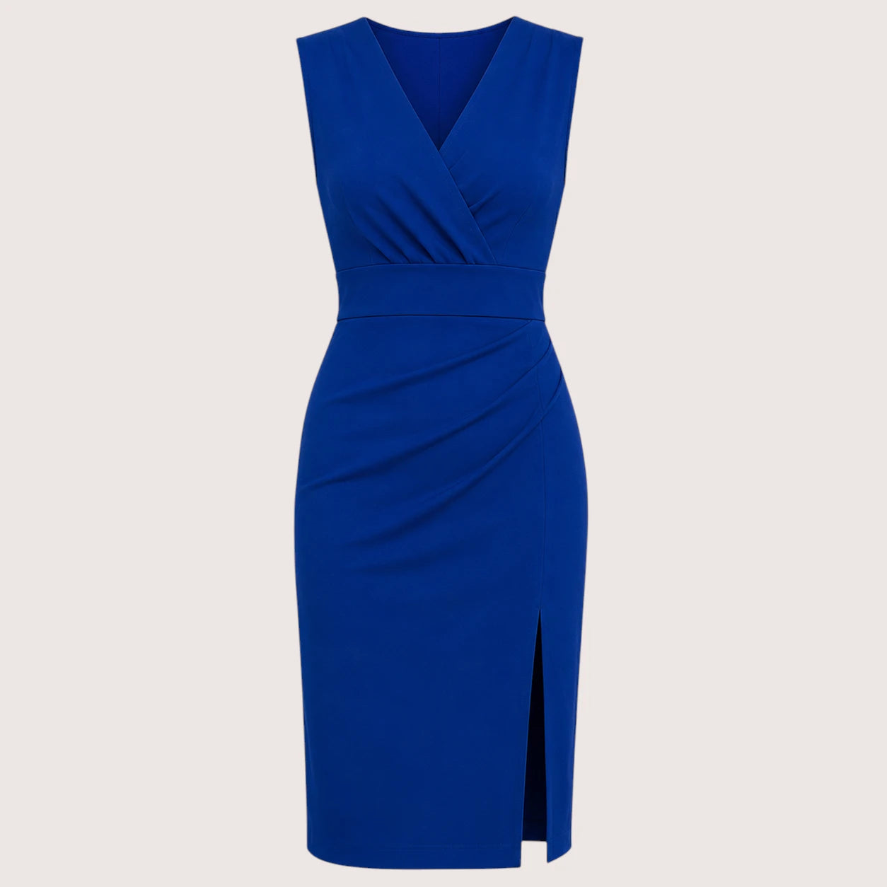 Noa | Damen Ärmelloses V-Ausschnitt Midikleid Mit Seitenschlitz