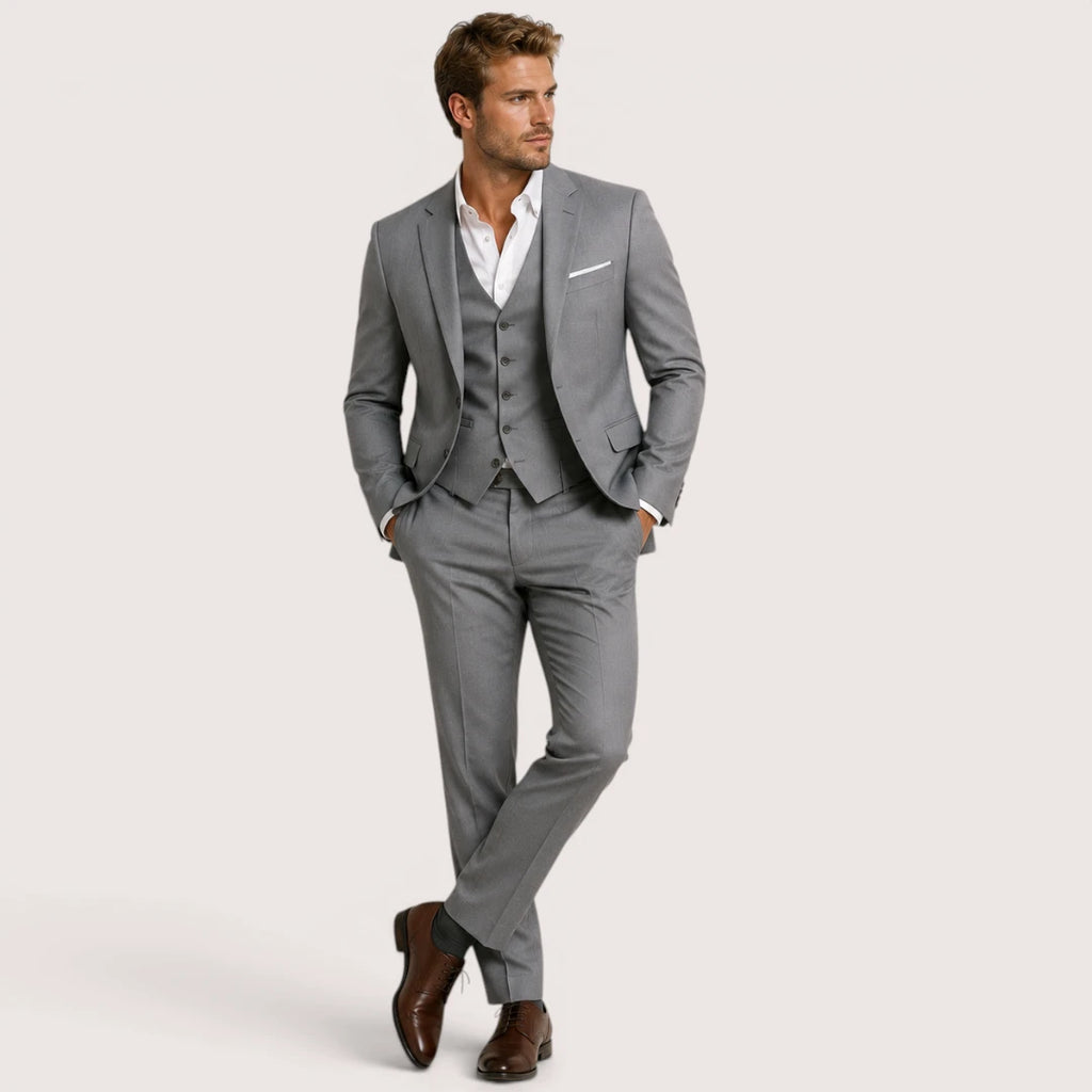 Victor | Herren Dreiteiliger Anzug Mit Sakko, Weste Und Hose