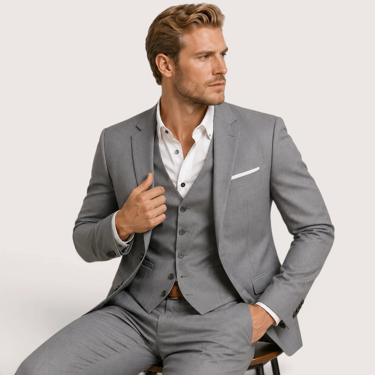 Victor | Herren Dreiteiliger Anzug Mit Sakko, Weste Und Hose