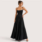 Isabelle | Damen Maxikleid Mit Spaghettiträgern Und Figurbetontem Oberteil