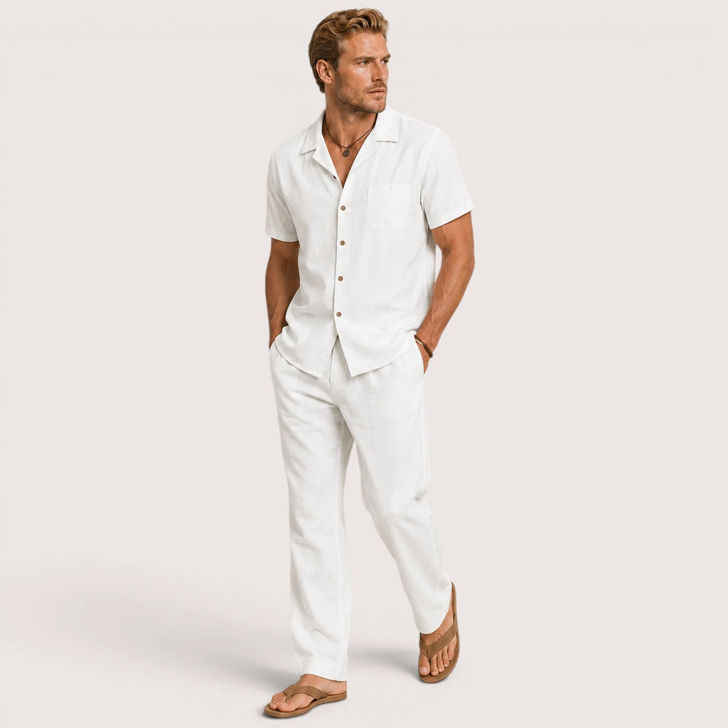 Orlando | Herren Leinen Strand Set Mit Hemd Und Hose