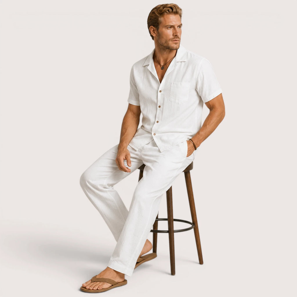 Orlando | Herren Leinen Strand Set Mit Hemd Und Hose
