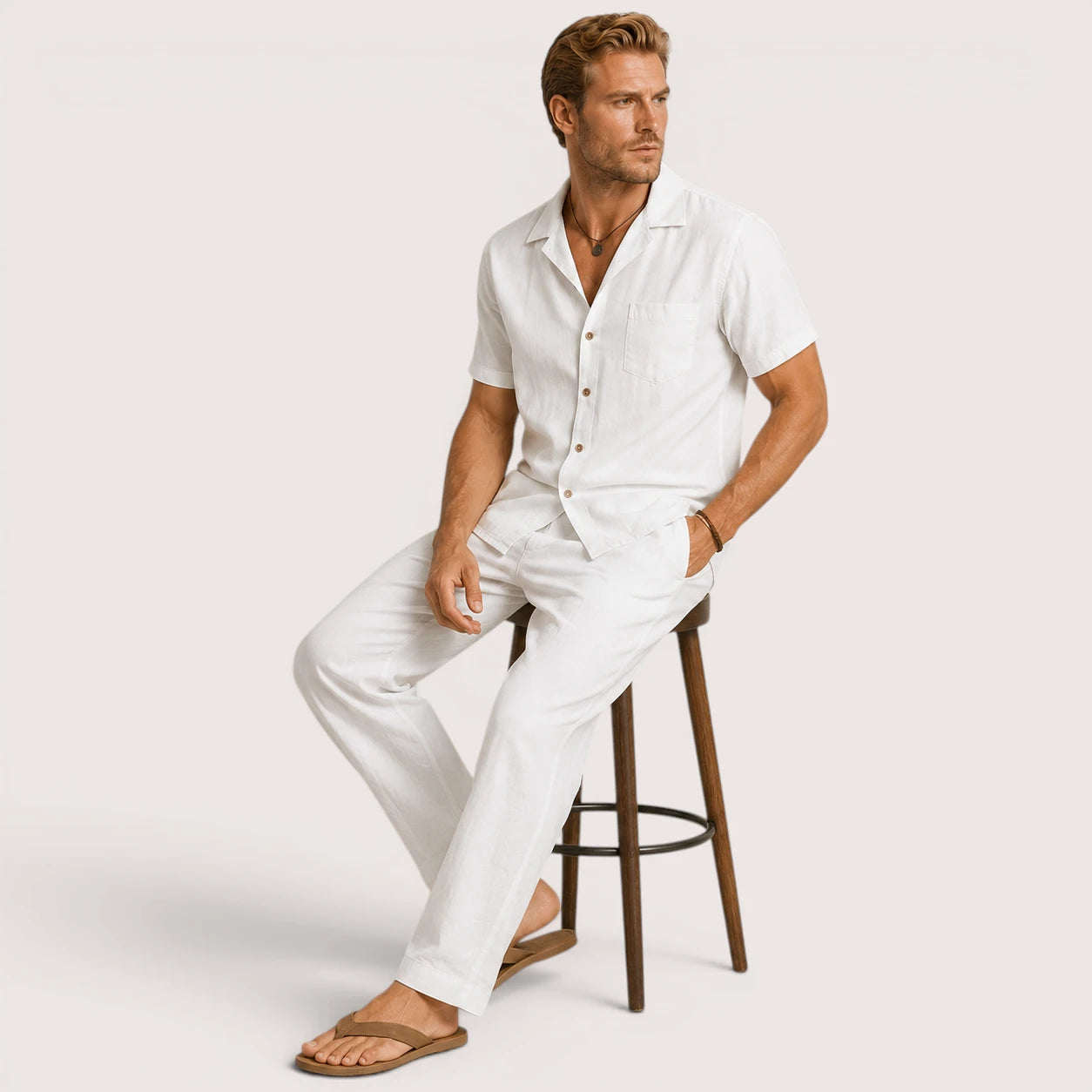 Orlando | Herren Leinen Strand Set Mit Hemd Und Hose