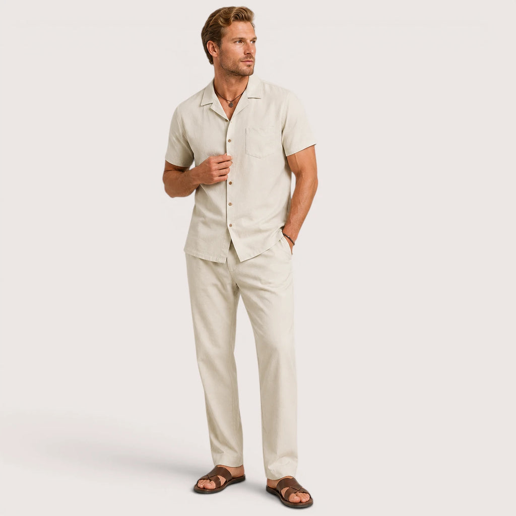 Orlando | Herren Leinen Strand Set Mit Hemd Und Hose