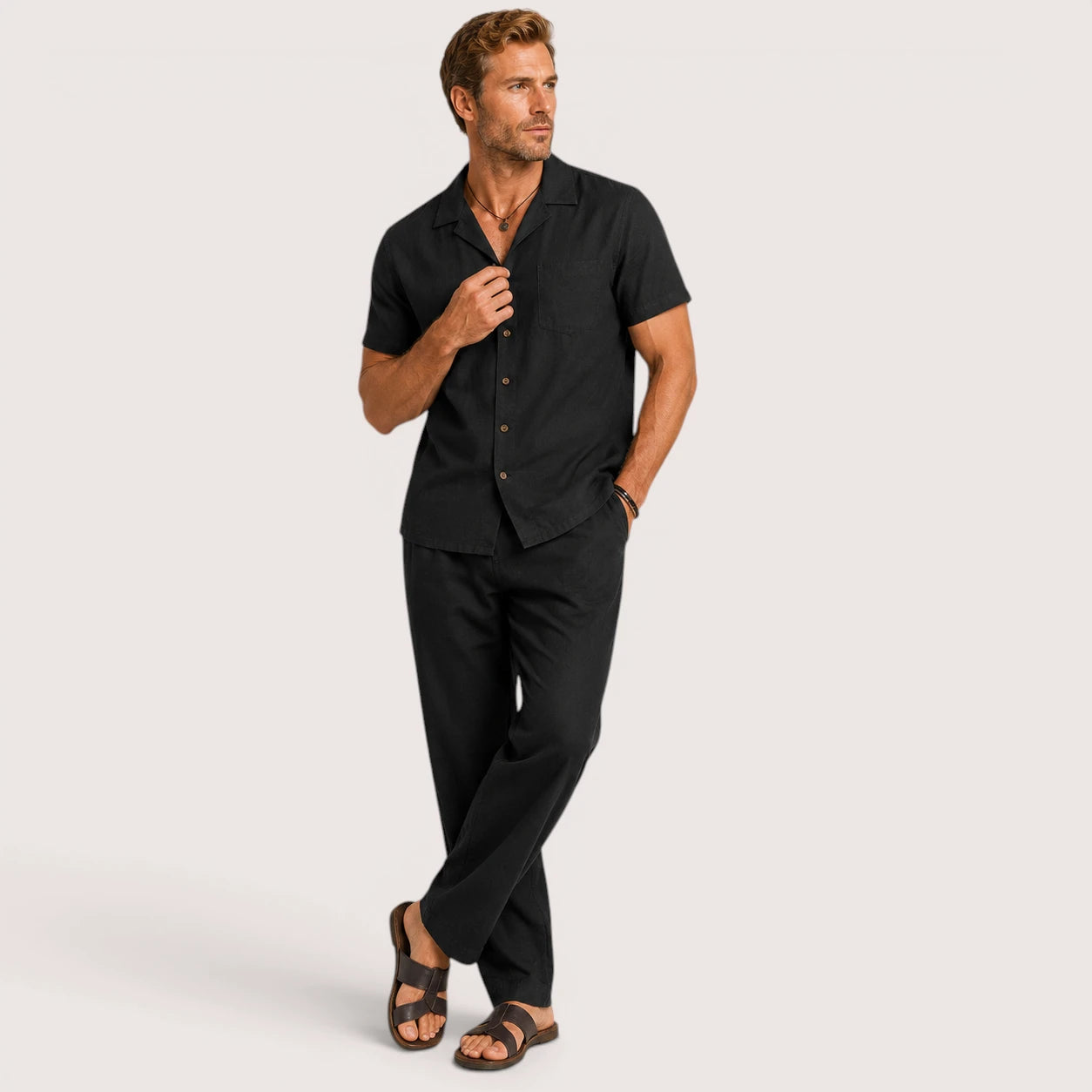 Orlando | Herren Leinen Strand Set Mit Hemd Und Hose
