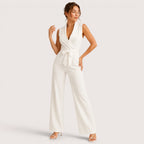 Elisa | Damen Wickel Jumpsuit Mit Weitem Bein