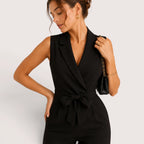 Elisa | Damen Wickel Jumpsuit Mit Weitem Bein