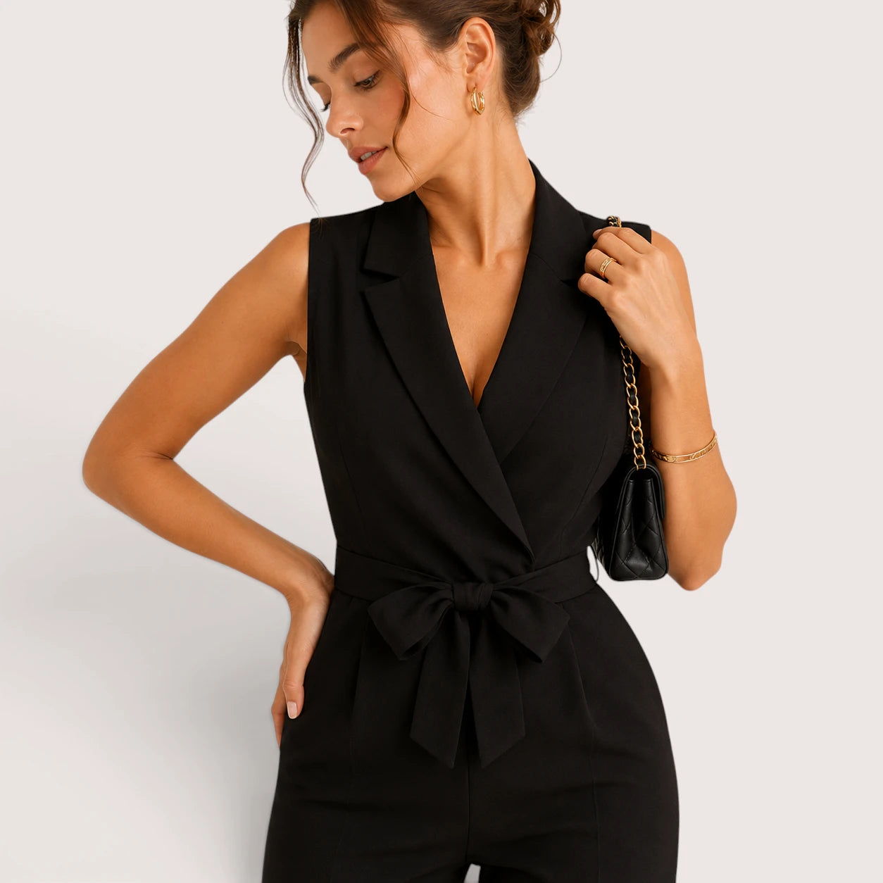 Elisa | Damen Wickel Jumpsuit Mit Weitem Bein