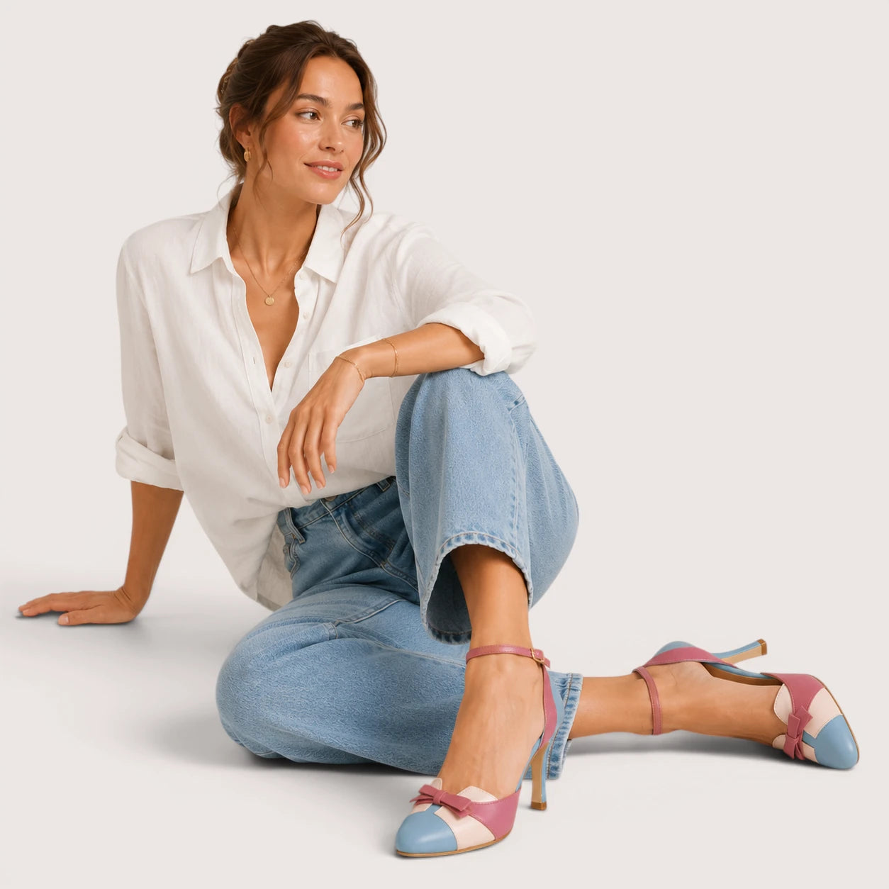 Anya | Damen Pumps Mit Runder Zehenpartie Und Schleife