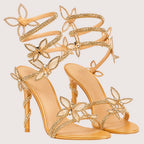 Gianna | Damen High-Heel Sandalen Mit Schmetterlingsriemen
