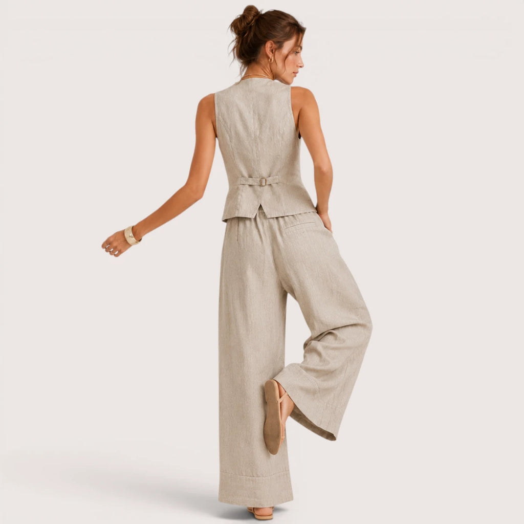 Harper | Damen Set Mit Ärmelloser Weste Und Weiter Hose