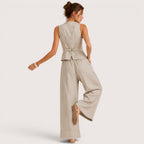 Harper | Damen Set Mit Ärmelloser Weste Und Weiter Hose