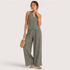 Harper | Damen Set Mit Ärmelloser Weste Und Weiter Hose