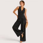 Harper | Damen Set Mit Ärmelloser Weste Und Weiter Hose