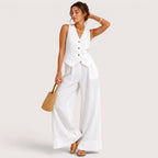Harper | Damen Set Mit Ärmelloser Weste Und Weiter Hose