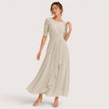 Elisa | Damen A-Linien Midikleid Mit Spitzenoberteil