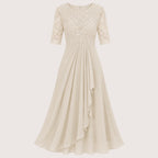 Elisa | Damen A-Linien Midikleid Mit Spitzenoberteil