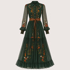 Indira | Damen Boho Maxikleid Mit Rüschen Saum