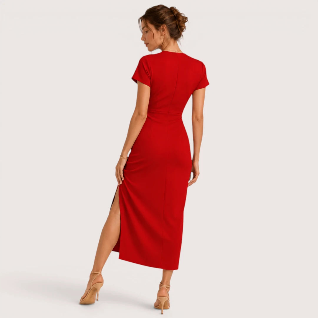 Marisol | Damen Wickel Midikleid Mit Kurzarm