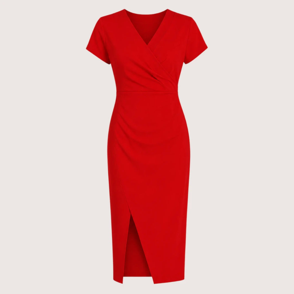 Marisol | Damen Wickel Midikleid Mit Kurzarm