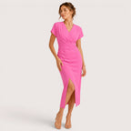 Marisol | Damen Wickel Midikleid Mit Kurzarm