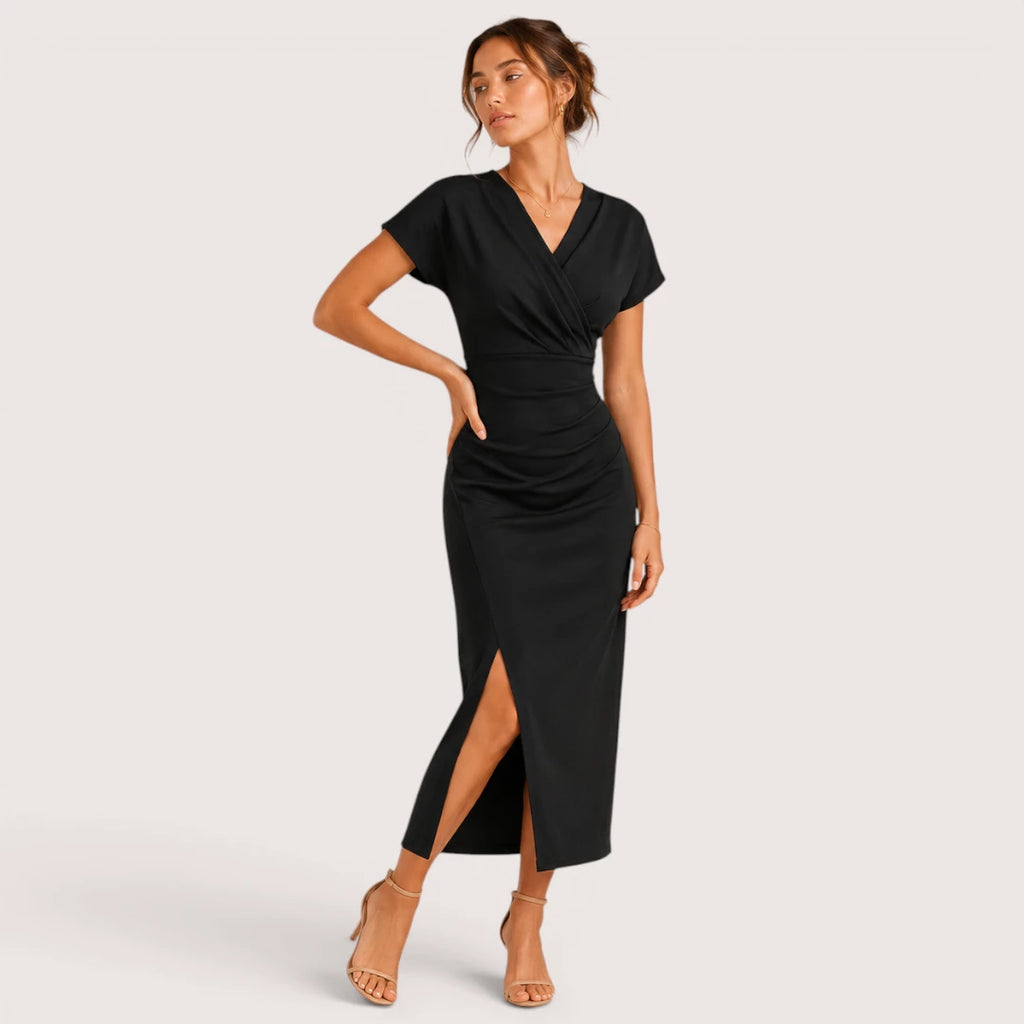 Marisol | Damen Wickel Midikleid Mit Kurzarm
