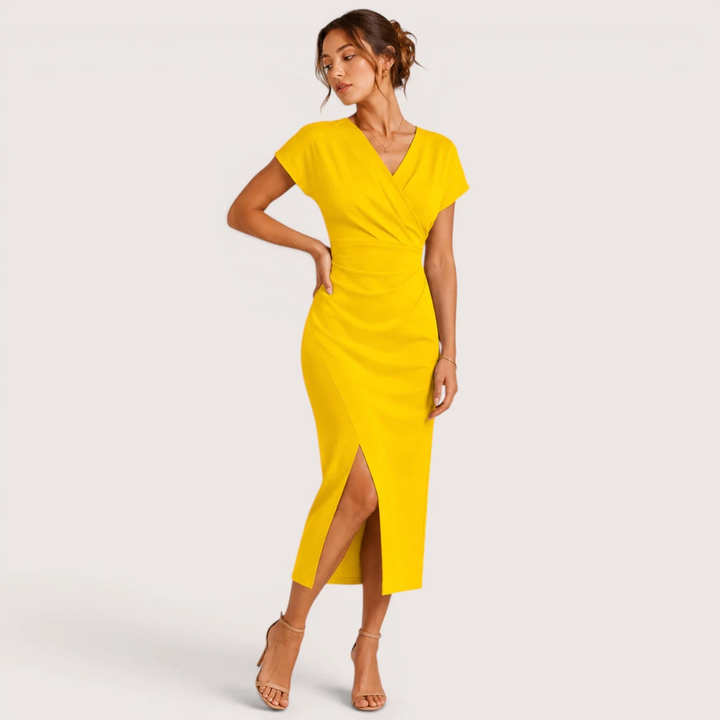Marisol | Damen Wickel Midikleid Mit Kurzarm