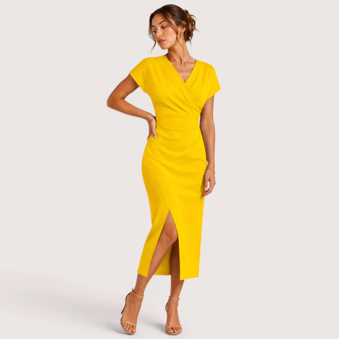 Marisol | Damen Wickel Midikleid Mit Kurzarm