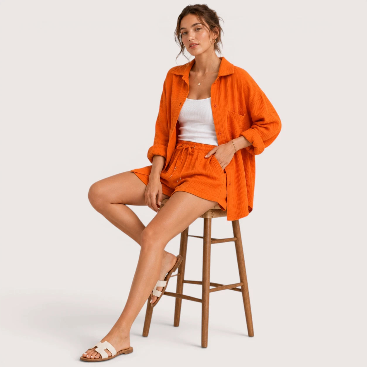 Eliza | Hemd Und Shorts Set Mit Kordelzug
