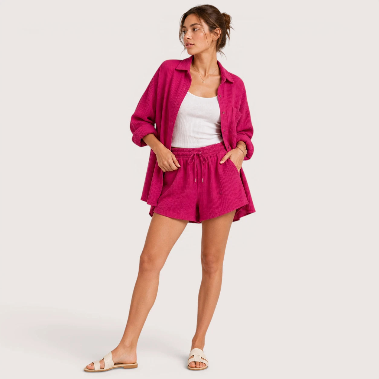 Eliza | Hemd Und Shorts Set Mit Kordelzug