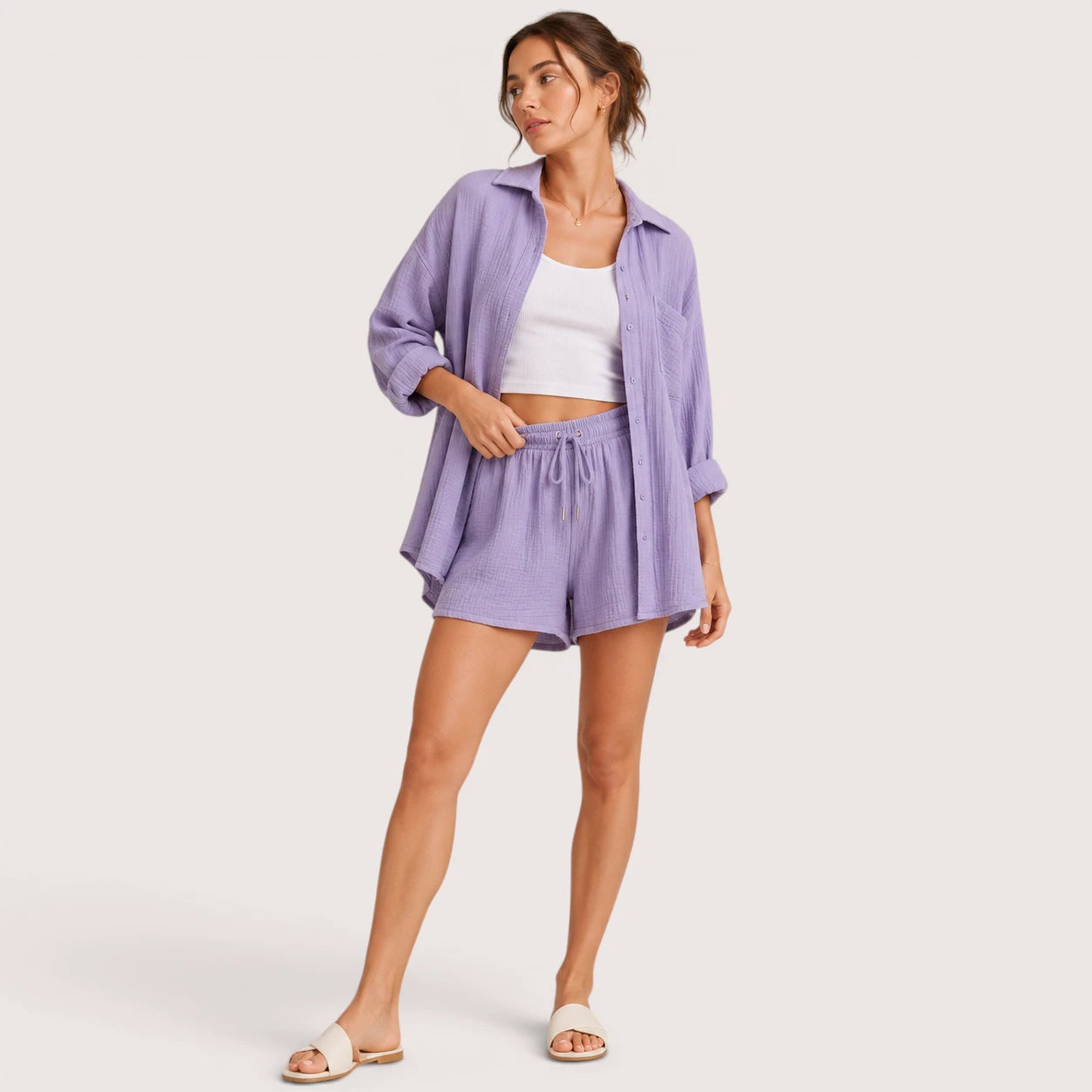Eliza | Hemd Und Shorts Set Mit Kordelzug