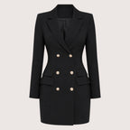 Eliana | Damen Blazer Kleid Mit Doppelreihiger Knopfleiste Und Reverskragen