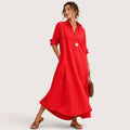 Melody | Damen Lockeres Hemdblusenkleid Mit Kragen