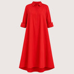Melody | Damen Lockeres Hemdblusenkleid Mit Kragen